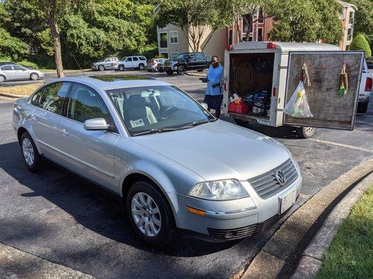 Michael did an A+ job on my 20+ year old car with over 276,000 miles on it. Original paint, wheels, lights, etc.