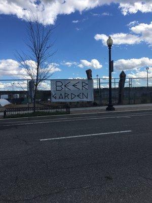 Beer Garden sign out front.