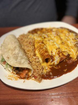 Enchilada taco combo