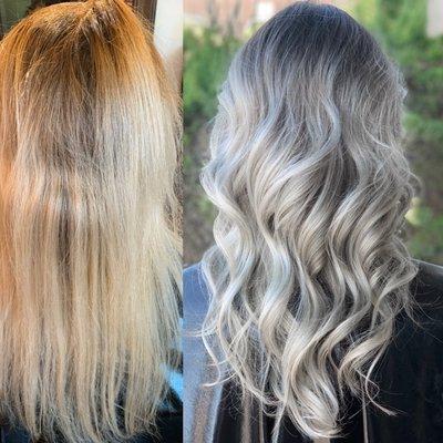 Blonde to grey/silver melt! Text Laura for an appt today! 916-284-6153 #hairbylauracunha on insta!