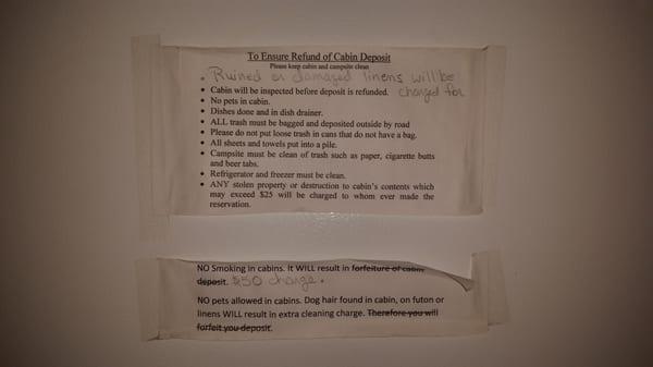 Taped to fridge