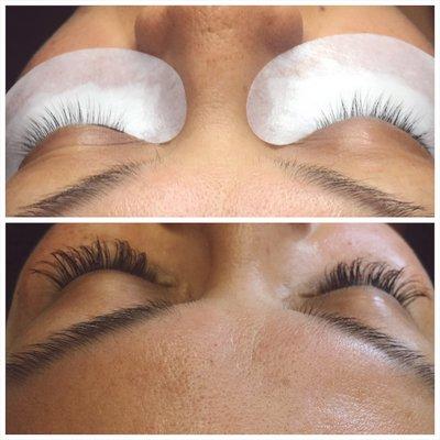 Before & after a Classic Set of Lashes by Jenicka