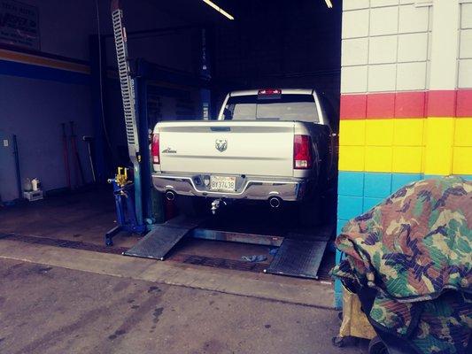 Getting my oil change full on my ram great service