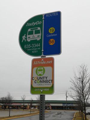 Bus stop transfer sign