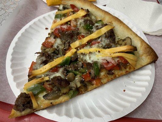 Philly Steak Pizza Slice