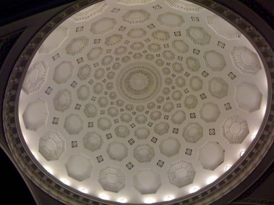 Inside the dome is decorated with plaster geometric medallions.