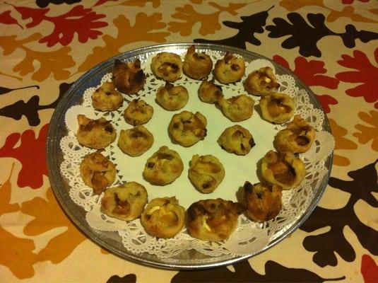 Caramelized onion/goat cheese puffs