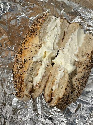 Everything Bagel with Cream Cheese Breakfast