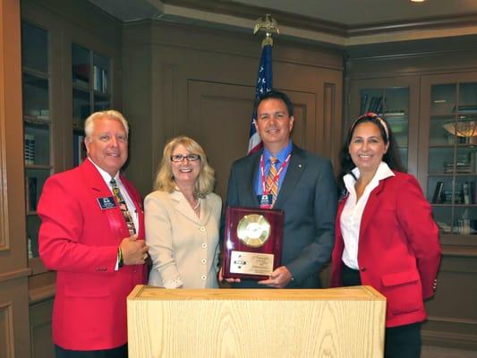 Receiving the Ambassador fo the Year award from the Orange Chamber of Commerce