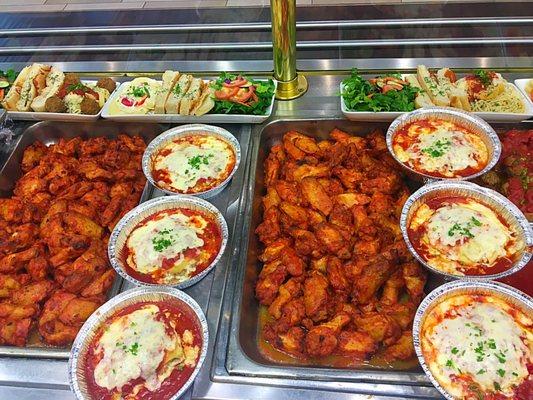 Lasagna and wings