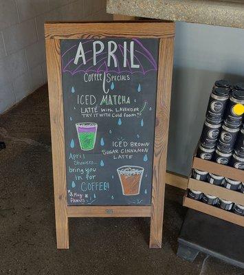 April coffee bar specials