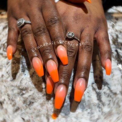 Ombré with neon orange