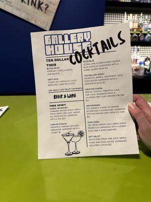 Cocktail menu 11/4/24