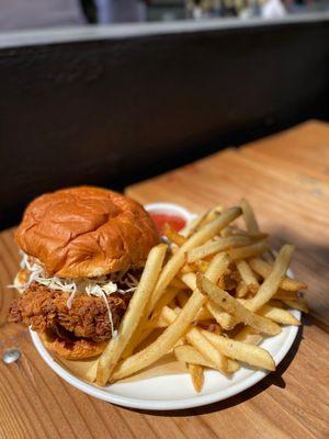 Spicy Chicken Sandwich, fries