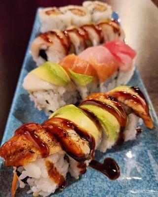 Spicy Salmon Roll (3pc) Rainbow Roll (4pc)