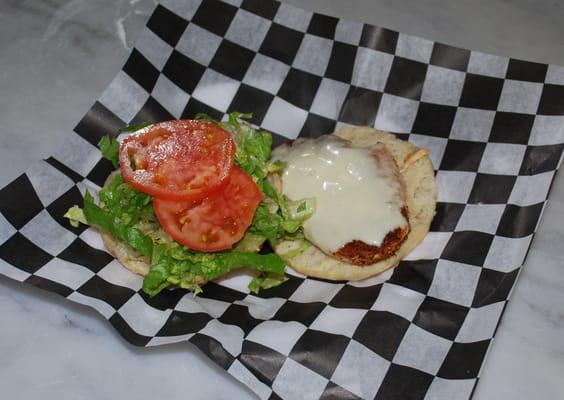 Blackened chick sandwich on our house made rolls.