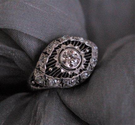 Celestial Deco 30s Diamond Ring