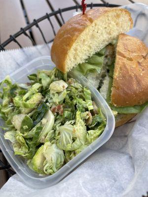 Joe's Chicken Salad Sandwich with Shaved Brussel Sprouts