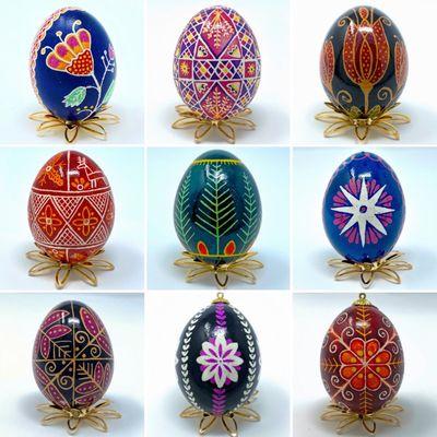 Pysanky made with the Ukrainian Gift Shop dyes.