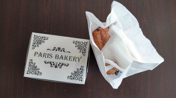 I left with three boxed items, of which a chocolate croissant was obviously one.