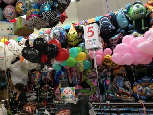 Tons of balloons ready to get picked up!