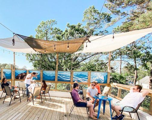 Lounging on the back deck or rooftop beer garden