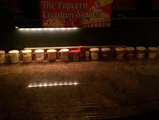 What other movie theater has so many popcorn toppings?!