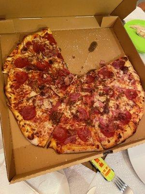 Meat lovers pizza