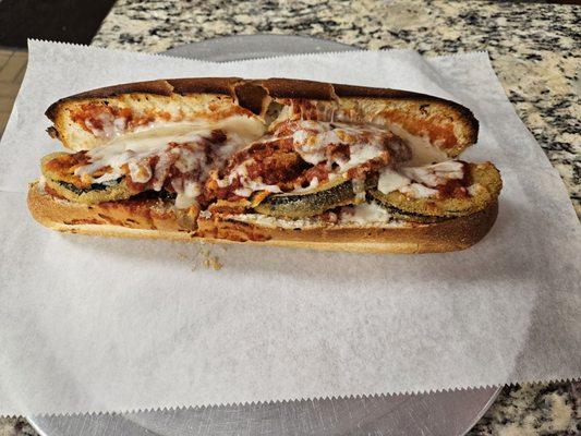 Eggplant parmesan sub