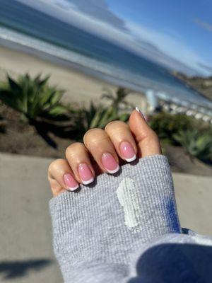 Hard gel French manicure