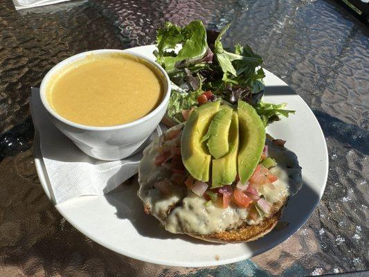 Baja Turkey Burger with Butternut Squash Soup