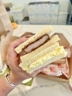 Pork sando and egg salad sando