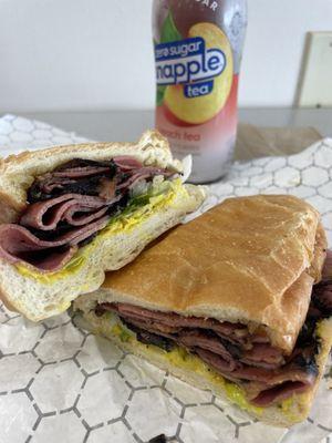 Small hot pastrami. Satisfying