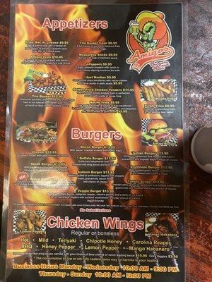 Menu side 1