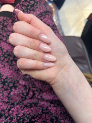 Cuticles not pushed back at all