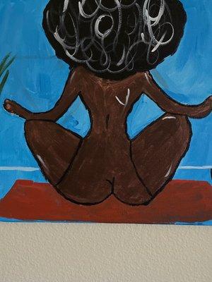 This is a painting I did at Joyful Expression. A beautiful black woman meditating.