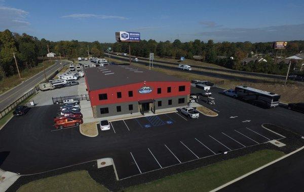 Aerial view of our RV dealership in Ringgold, Georgia.