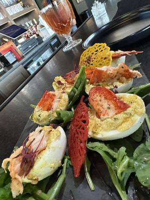 Lobster Topped Deviled Eggs!