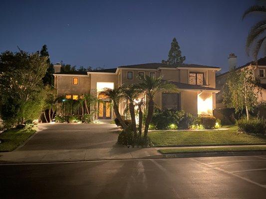 Added all new lights around the driveway perimeter and repaired the lights in the front yard.