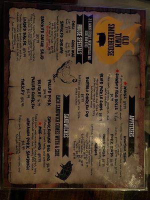 Menu front page