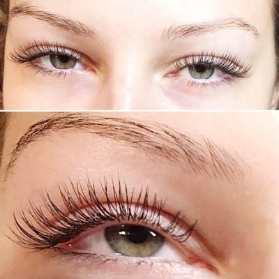 This is a picture of a full set of lash extensions done by me! -Erin