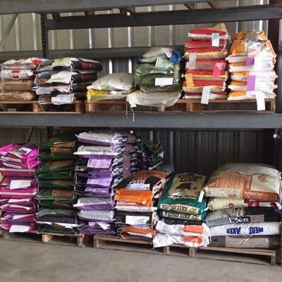 Fully stocked with show grains for 4-H and FFA kids