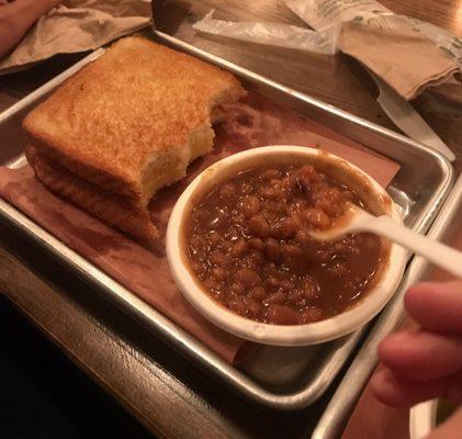 Grilled cheese and beans