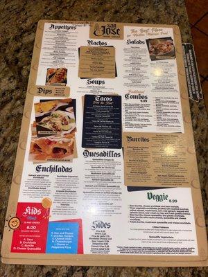 Menu front page