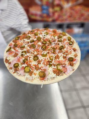 Mexican Pizza before oven.