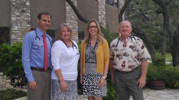 L-R  MITCHELL F. FINNIE MD, STACY GALLO PA, RITA C. SCHAFFNER MD, KEN LOCKE PA