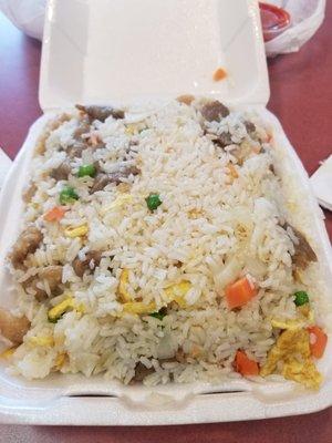 House fried rice (chicken beef & shrimp) Looks bland.... and it was