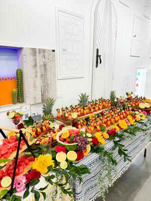 A custom fruit table display for Meta and Sephora!