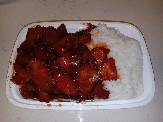 Delicious Tender Roast Pork and Fluffy White Rice.