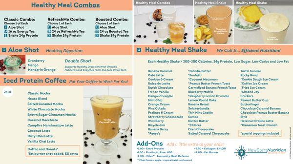 Updated Menu featuring all the latest and greatest shakes and protein coffees.